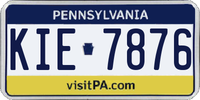 PA license plate KIE7876