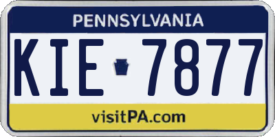 PA license plate KIE7877