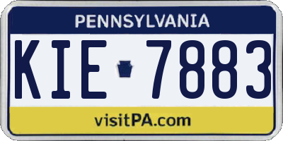PA license plate KIE7883