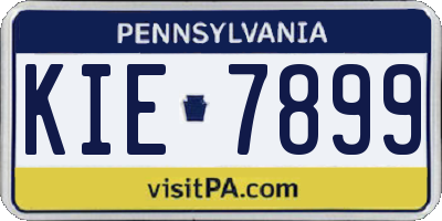 PA license plate KIE7899