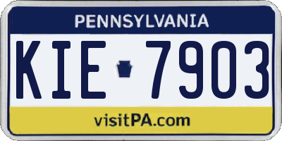 PA license plate KIE7903