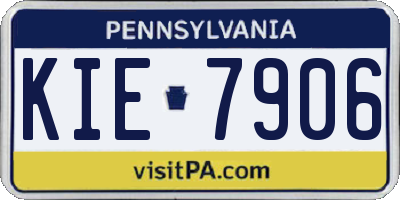 PA license plate KIE7906