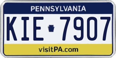 PA license plate KIE7907