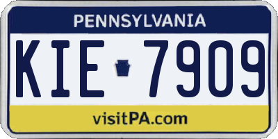 PA license plate KIE7909