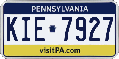 PA license plate KIE7927
