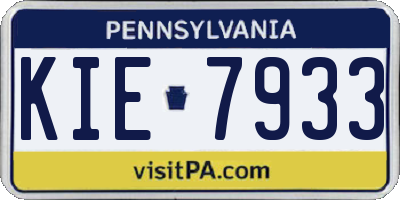 PA license plate KIE7933