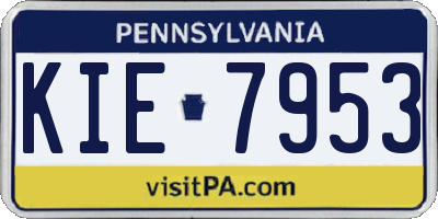 PA license plate KIE7953