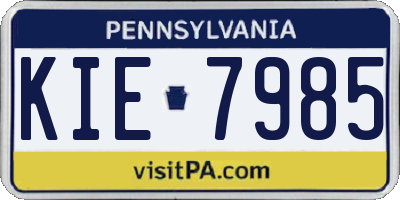 PA license plate KIE7985