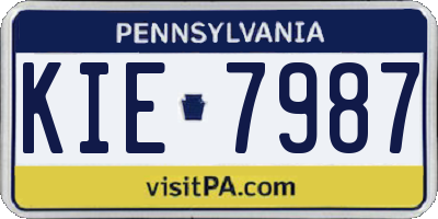 PA license plate KIE7987