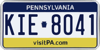 PA license plate KIE8041