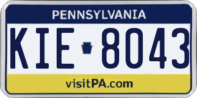 PA license plate KIE8043
