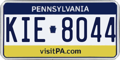 PA license plate KIE8044