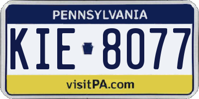PA license plate KIE8077