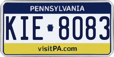 PA license plate KIE8083