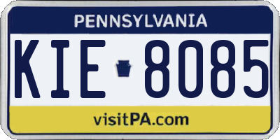 PA license plate KIE8085