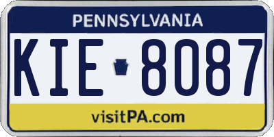 PA license plate KIE8087