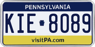 PA license plate KIE8089