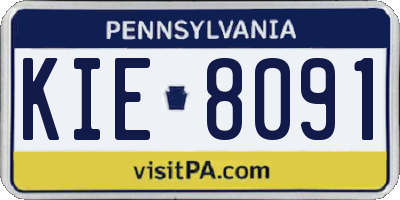 PA license plate KIE8091