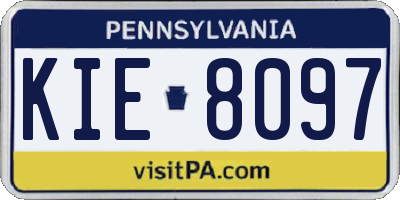 PA license plate KIE8097