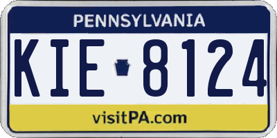PA license plate KIE8124