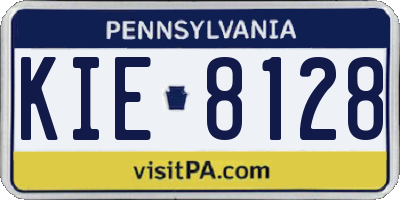 PA license plate KIE8128