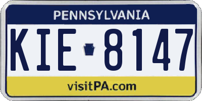 PA license plate KIE8147