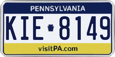 PA license plate KIE8149
