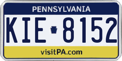 PA license plate KIE8152