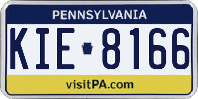 PA license plate KIE8166