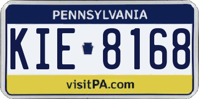 PA license plate KIE8168