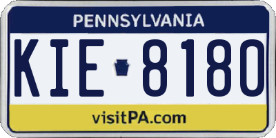 PA license plate KIE8180