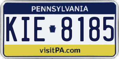 PA license plate KIE8185