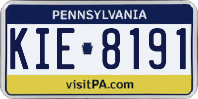 PA license plate KIE8191