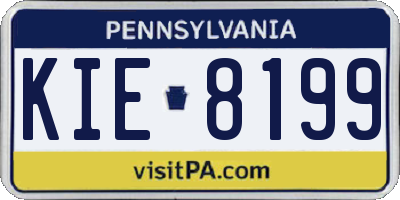 PA license plate KIE8199