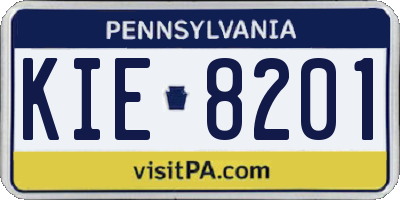 PA license plate KIE8201