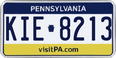 PA license plate KIE8213
