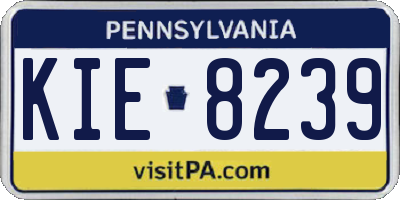 PA license plate KIE8239