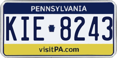 PA license plate KIE8243