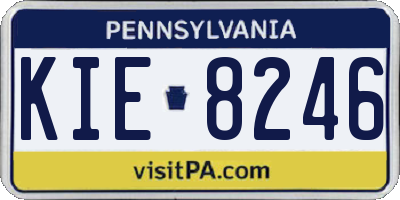 PA license plate KIE8246