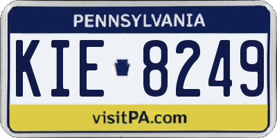 PA license plate KIE8249