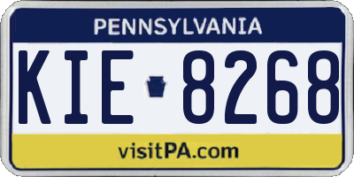 PA license plate KIE8268