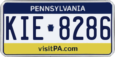 PA license plate KIE8286