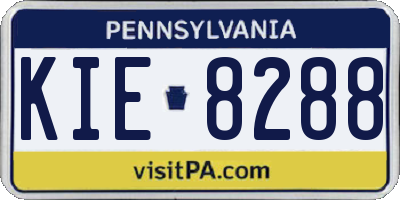 PA license plate KIE8288