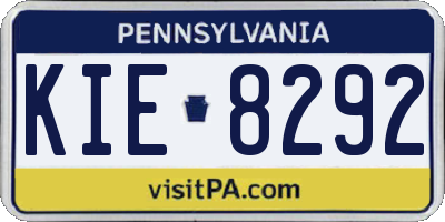 PA license plate KIE8292