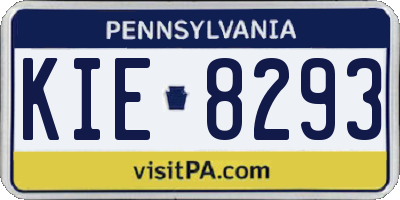 PA license plate KIE8293