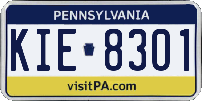 PA license plate KIE8301