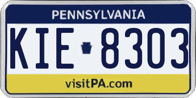 PA license plate KIE8303
