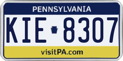 PA license plate KIE8307