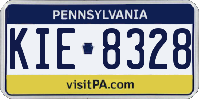 PA license plate KIE8328