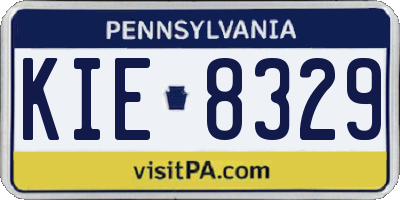 PA license plate KIE8329